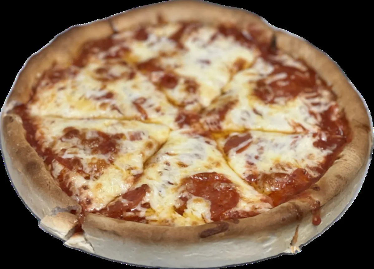 a close up of a pizza
